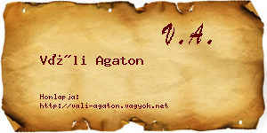 Váli Agaton névjegykártya